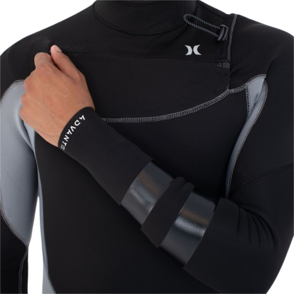 2025 Hurley Mens Advant 3/2mm Chest Zip Wetsuit MFS0013322 - Iron Ore